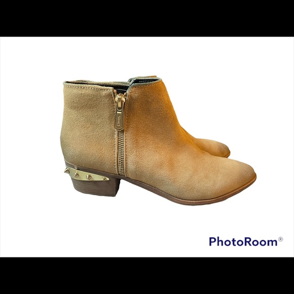 Circus by Sam Edelman Tan Suede Leather Upper Spiked Booties Size 8 - Picture 2 of 7